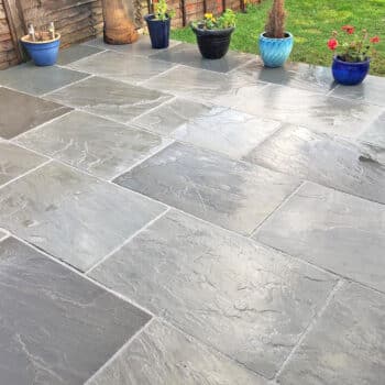 Kandla Grey Indian Sandstone Paving Slabs - Riven - 600x900 - 22mm